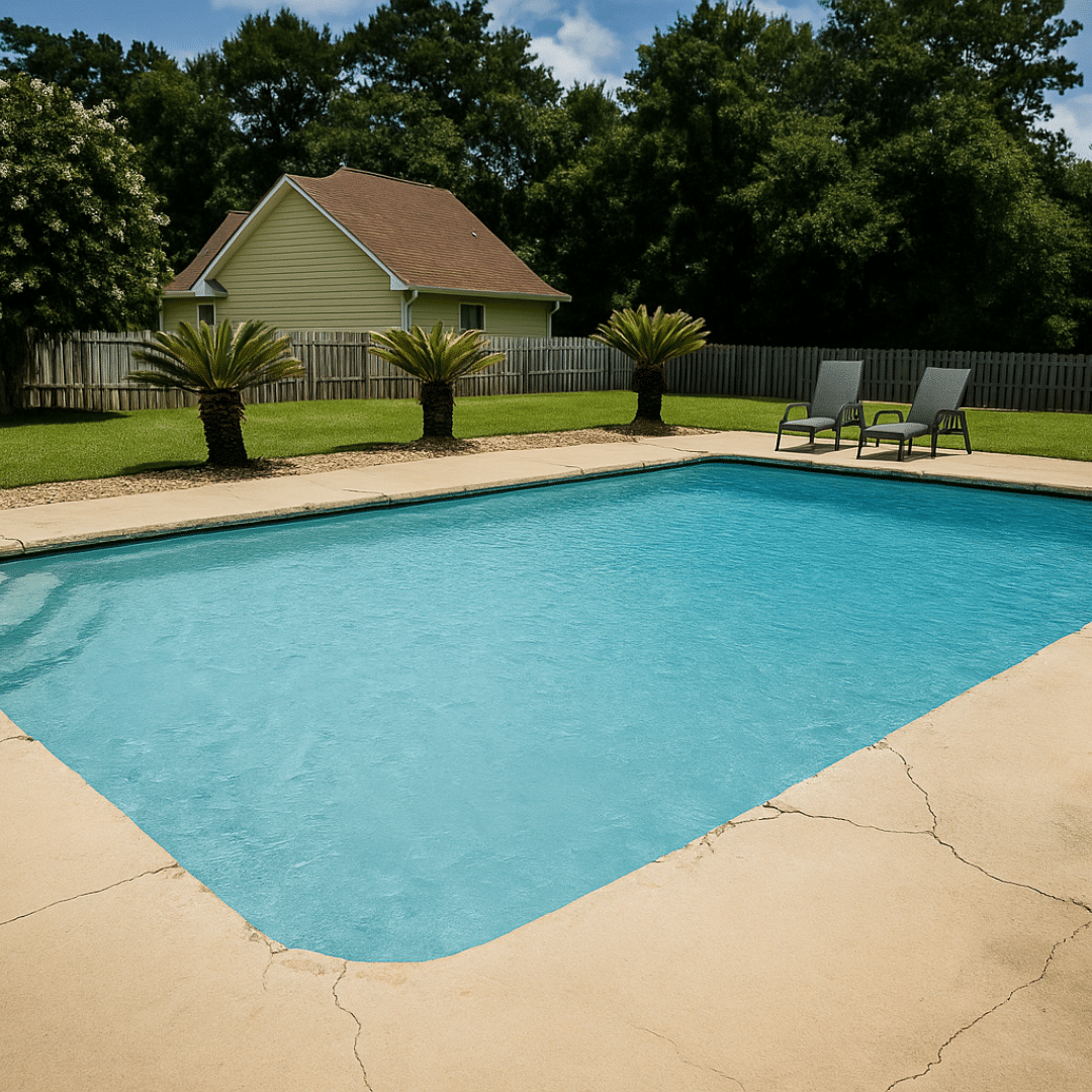 cracked swimming pool concrete