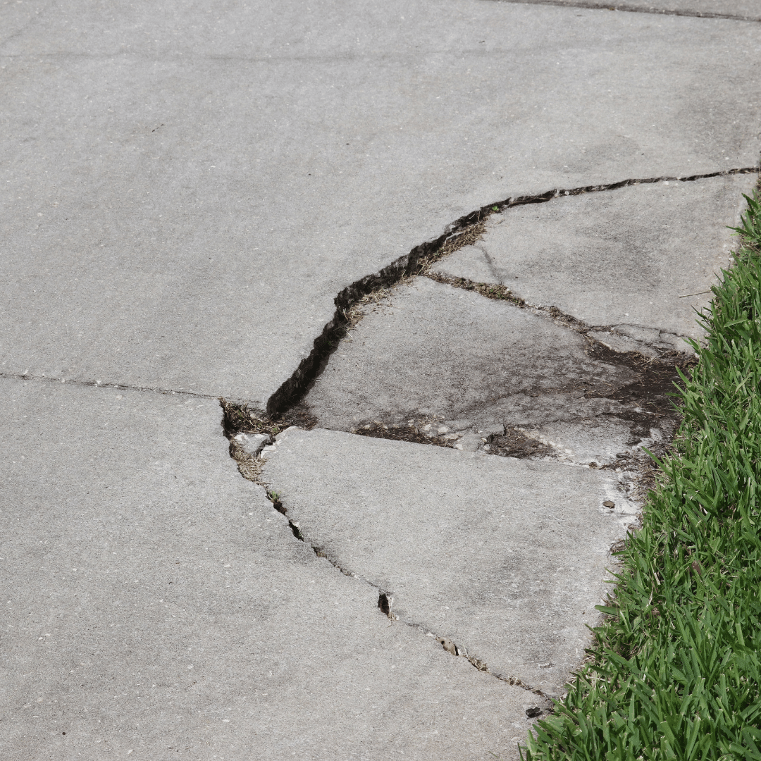 cracked driveway